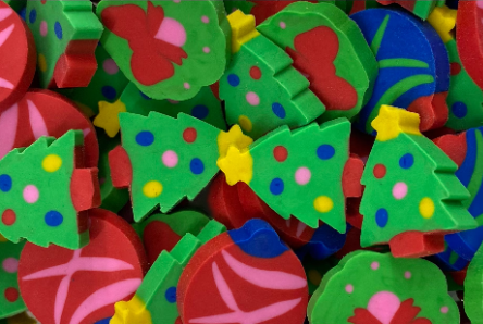 mini christmas tree ornament erasers