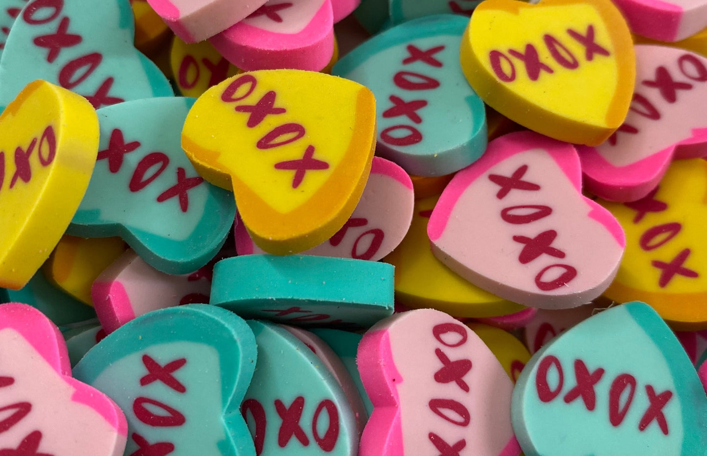 conversation heart erasers