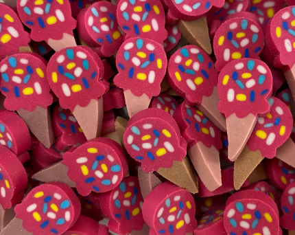 mini ice cream cone erasers