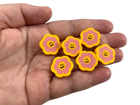 smiley face flower erasers 