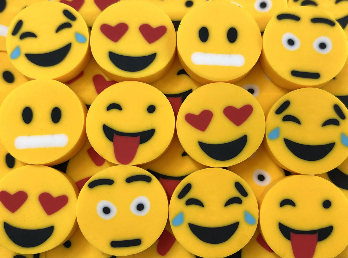 FunErasers-Mini Emoji Smiley Face Erasers for Kids