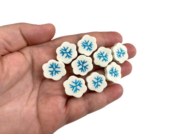 snowflake mini erasers