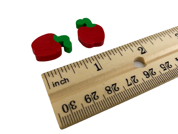 red apple erasers
