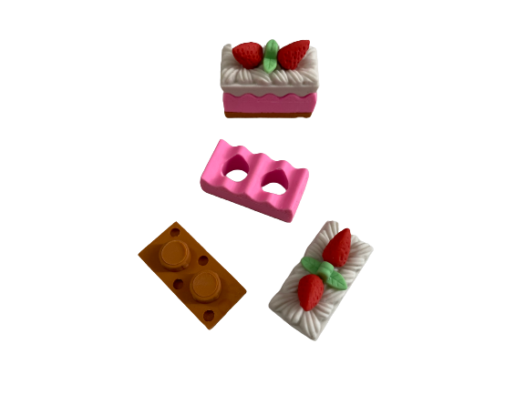 puzzle food erasers