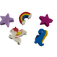 Kawaii mini erasers: unicorns, stars, rainbows, dinosaurs