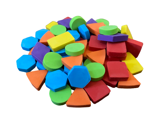shapes mini erasers